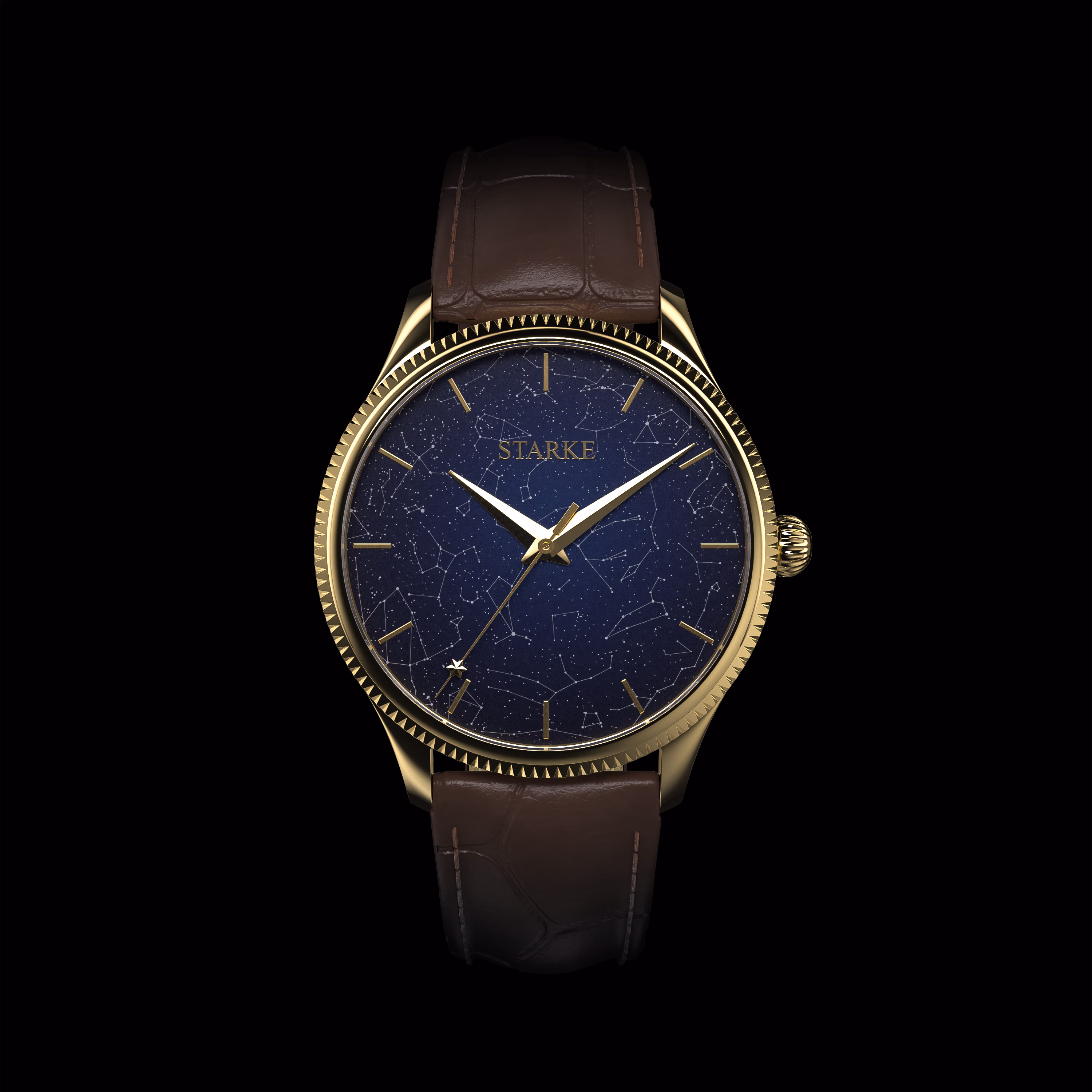 Locus dial, hand-set star field