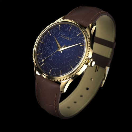 EPM Gold, brown leather band
