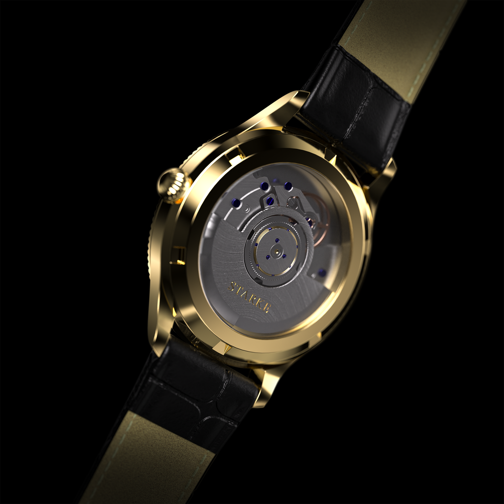 EPM Gold, black leather band