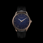 EPM Rose Gold, black leather band