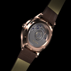 EPM Rose Gold, brown leather band