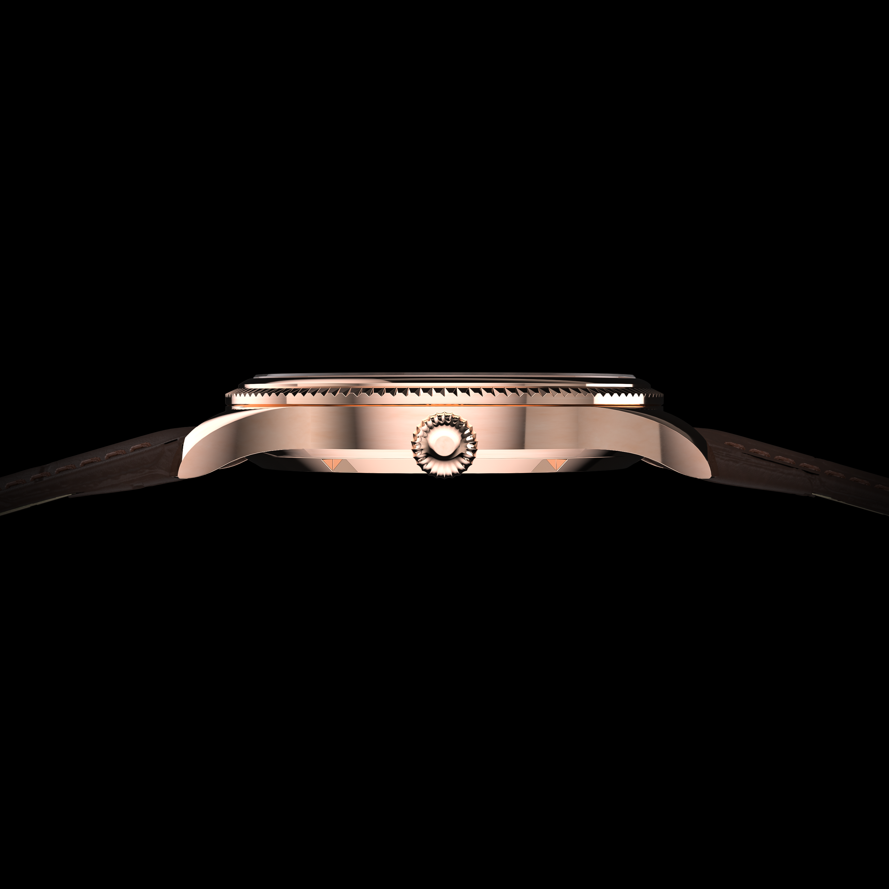 EPM Rose Gold, brown leather band