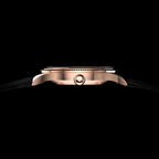 EPM Rose Gold, black leather band