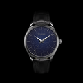 EPM Silver, black leather band
