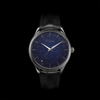 EPM Silver, black leather band