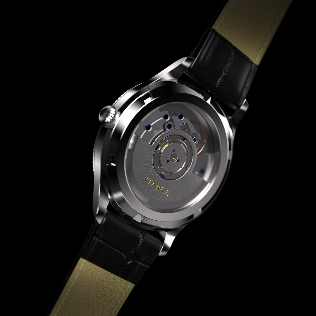 EPM Silver, black leather band