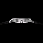 EPM Silver, black leather band